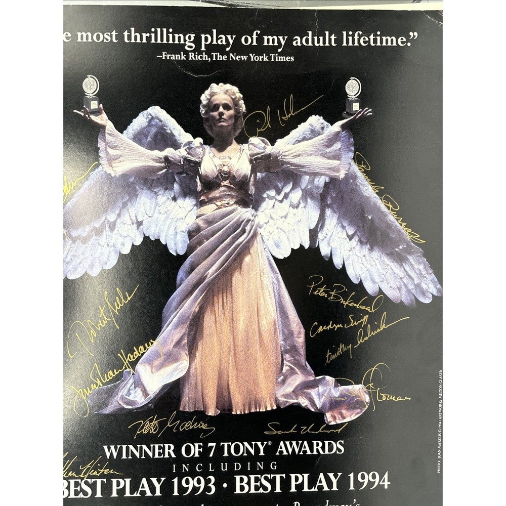 Angels In America Broadway Play Poster Signed Cast Crew Tony Award Print 14x9